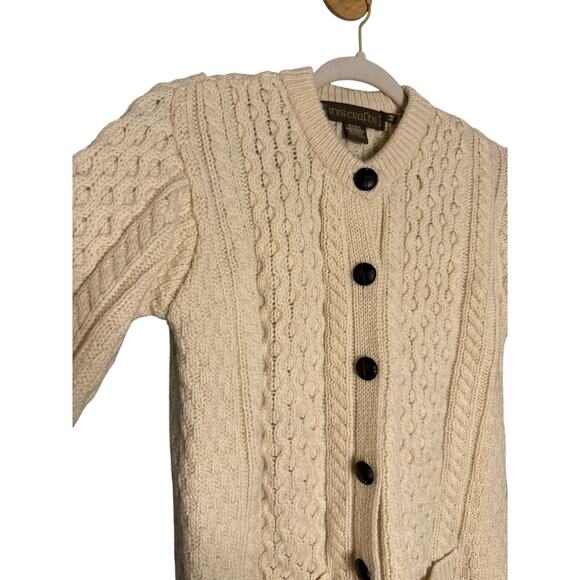 Iris Crafts fisherman knit cardigan merino wool - Picture 3 of 7